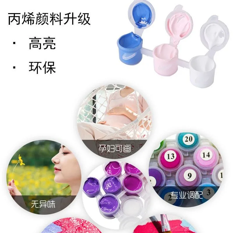 Factory Direct Sales Cross-Border DIY Digital Oil Painting Wholesale Manual Color Filling Oil Painting