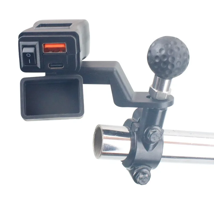 motorbike phone charger Motorcycle USB Charger Dual Port QC3.0 Type C Fast Charging charger with Voltmeter&ON/Off Switch