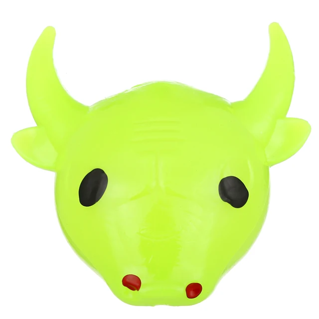 High Quality Promotional Novelty Design Environmental-Friendly Colorful TPR Bull Head Squishy Splat Ball Toys For Fun