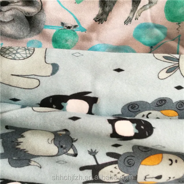 180gsm Organic Printed Cotton Interlock Knitting Oeko Certified Custom Printed Organic Cotton Jersey Knit Print Organic Cotton