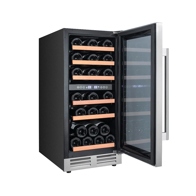 Wholesale price 23 bottle dual zone built in wine cooler