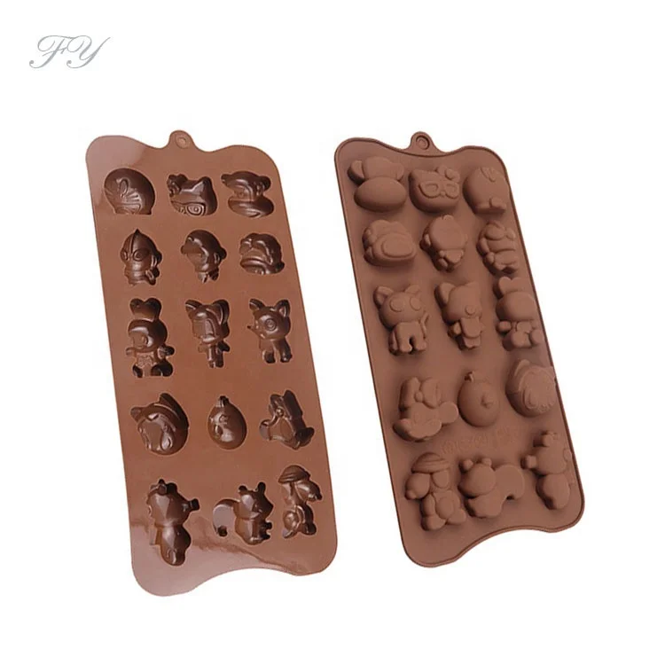 Spot wholesale DIY 15 animal chocolate mold silicone jelly pudding handmade soap mold ice tray cartoon cake mold