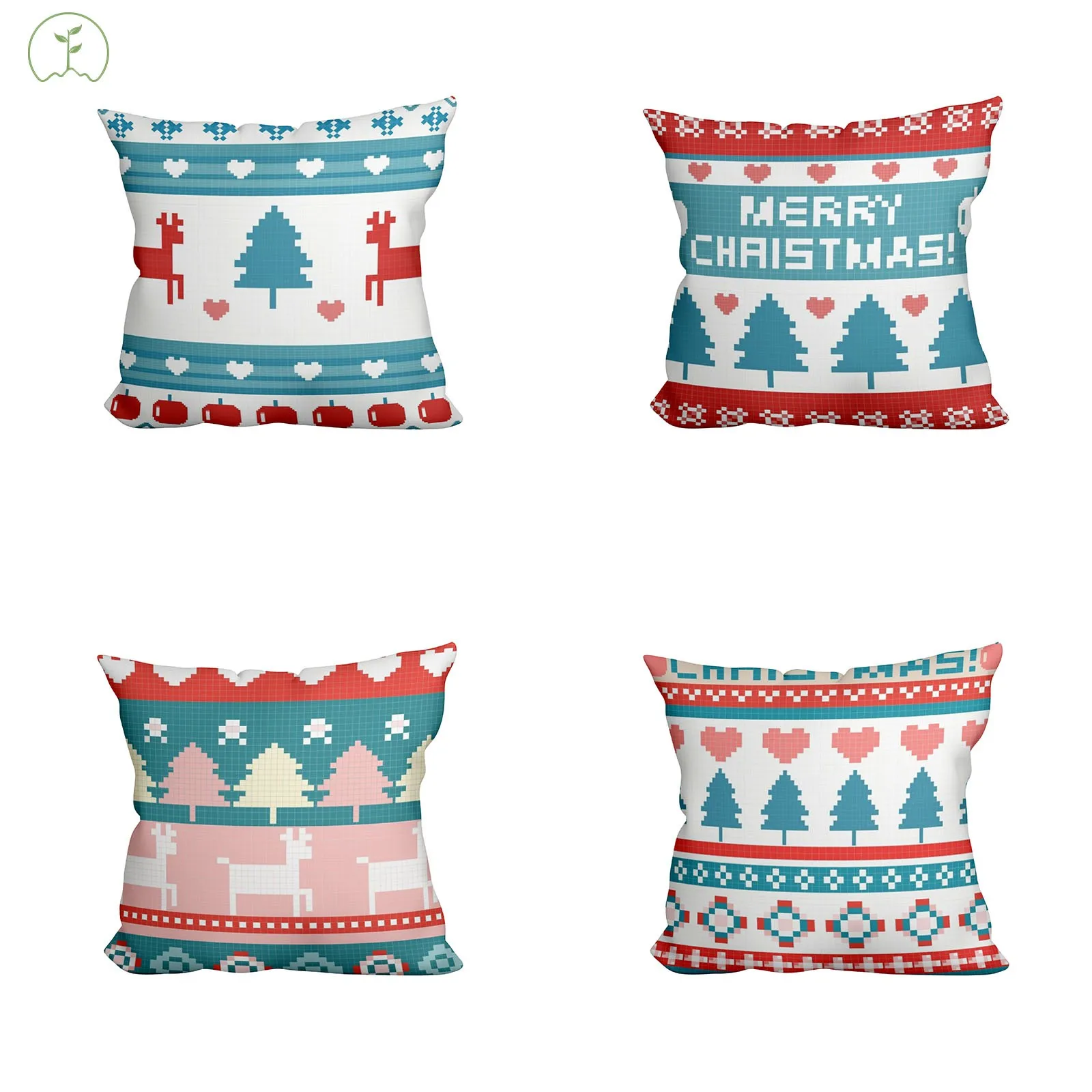 Wholesale Custom Christmas Printed Pillowcase Breathable Sofa Cushion Cover 45x45 Home Decorative Luxury Pillow case