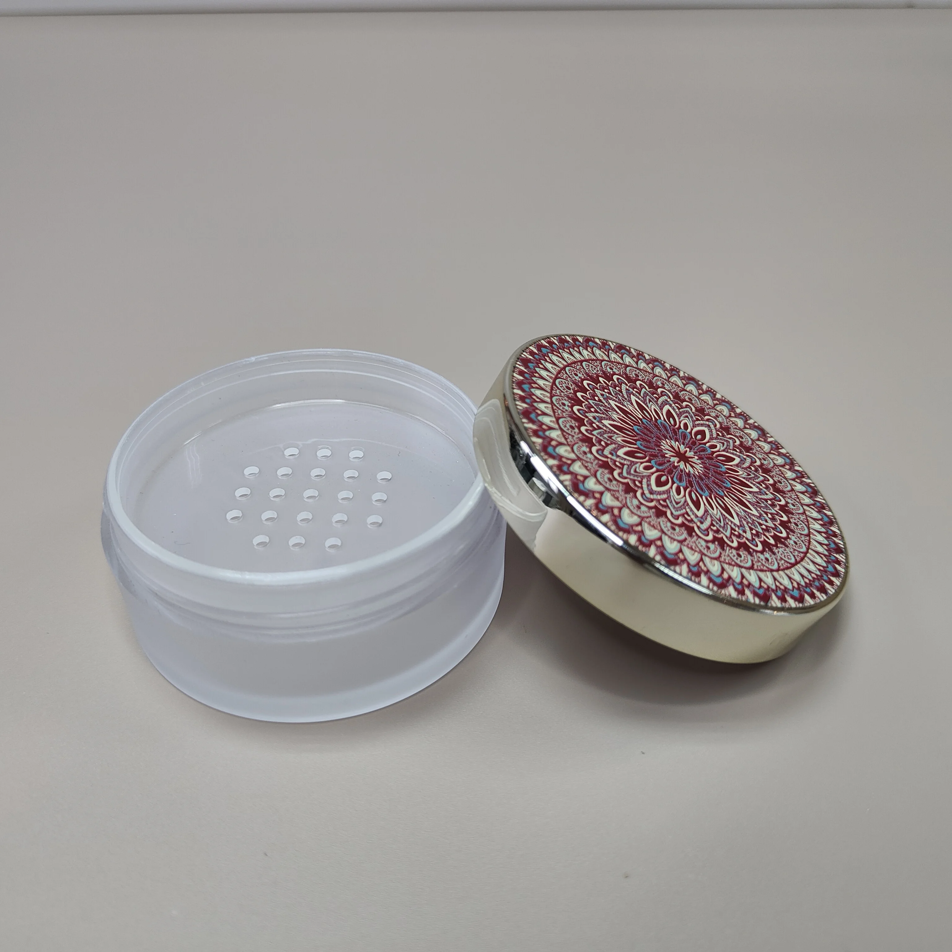 loose powder jar with sifter high quality cosmetic powder puff jar plastic face empty loose powder jar case