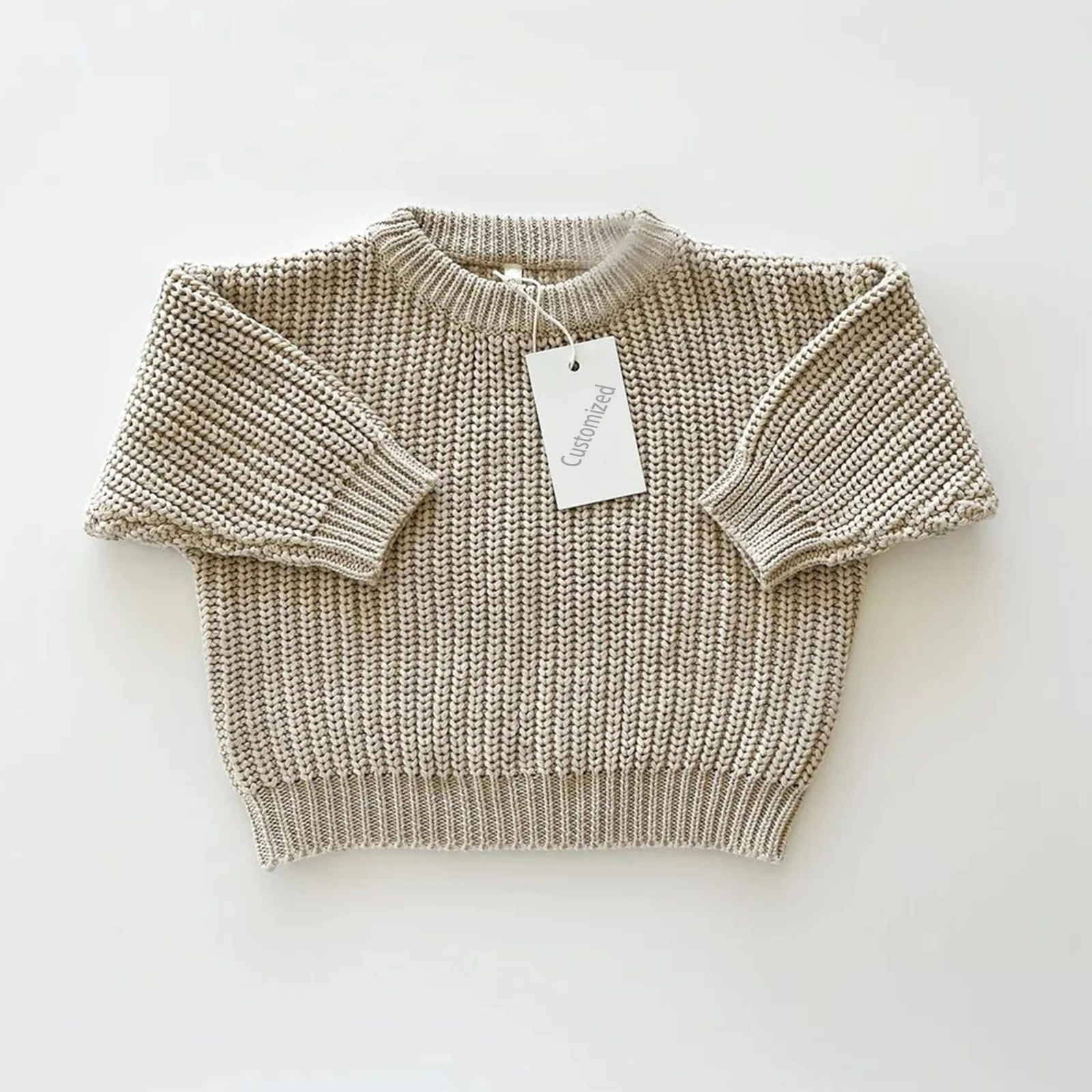 Fashionable luxury Custom Baby Winter Clothes Cotton Chunky Knitted Newborn Baby Boy Child Kids Girls Sweaters TOP
