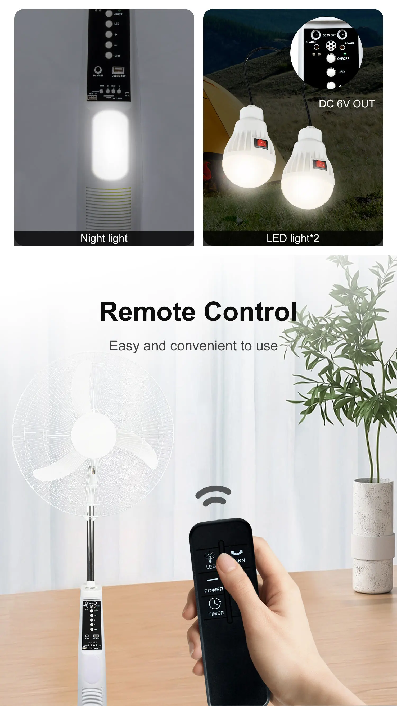 New Arrival Rechargeable 16Inch Solar Powered Standing Electric Fan Solar Fans for Home 18 Inch