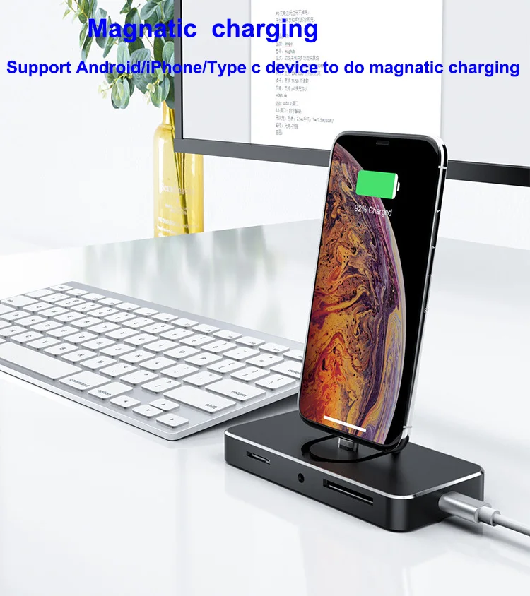 
12 in 1 USB C Wireless Charging HUB for Type-C laptops Tablets and Phones 