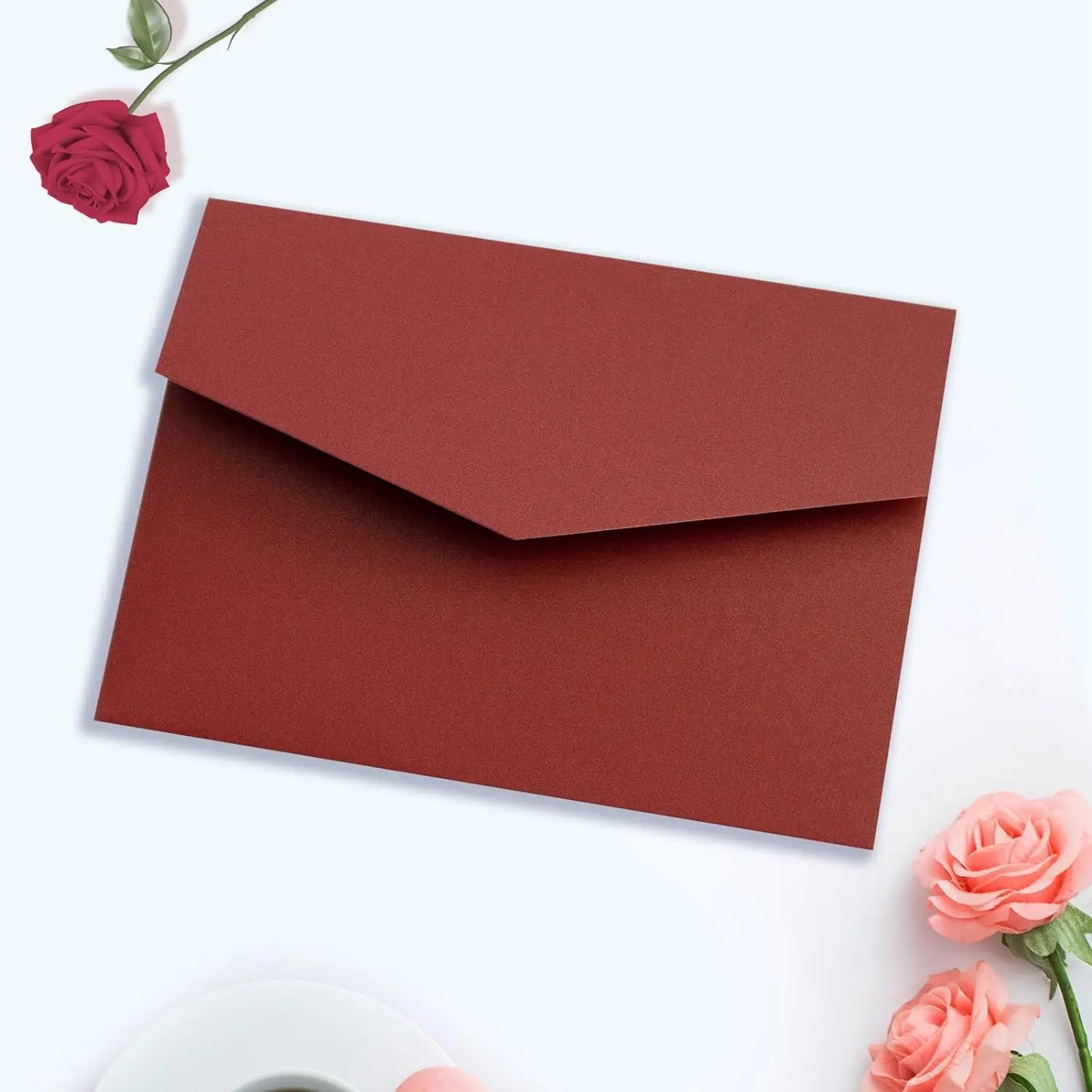 Custom A7 Pocket Invitations Trifold Wedding Invitation Envelopes Colored Samlle Gift Letter Envelopes with Pocket