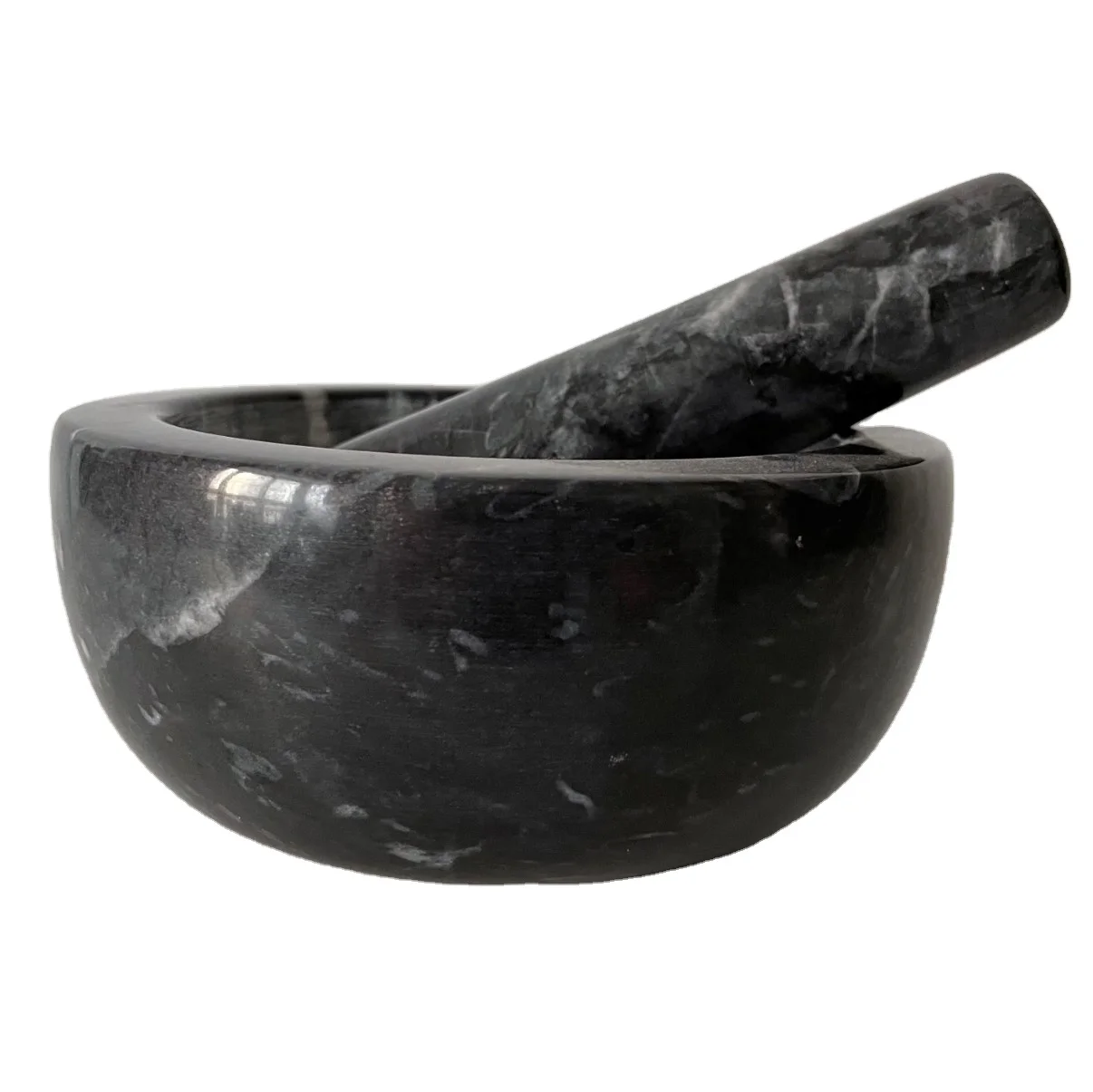 calcatta violet black marble mortar and pestle for kitchen use