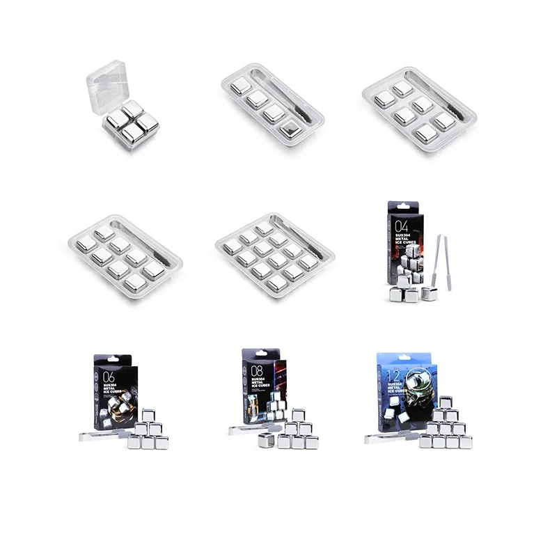 Artificial Round Square Stone Stainless Steel Ice Cubes For Coffee