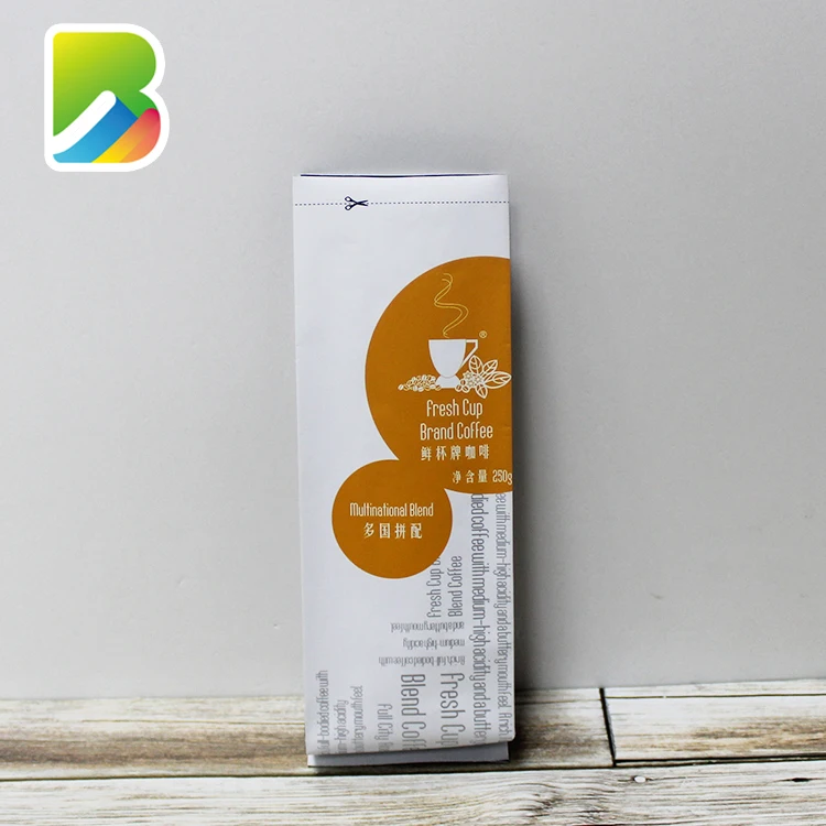 Resealable Reusable Instant One-Way Valve Coffee Bean Packing Packaging Bags Sample with Valve Custom