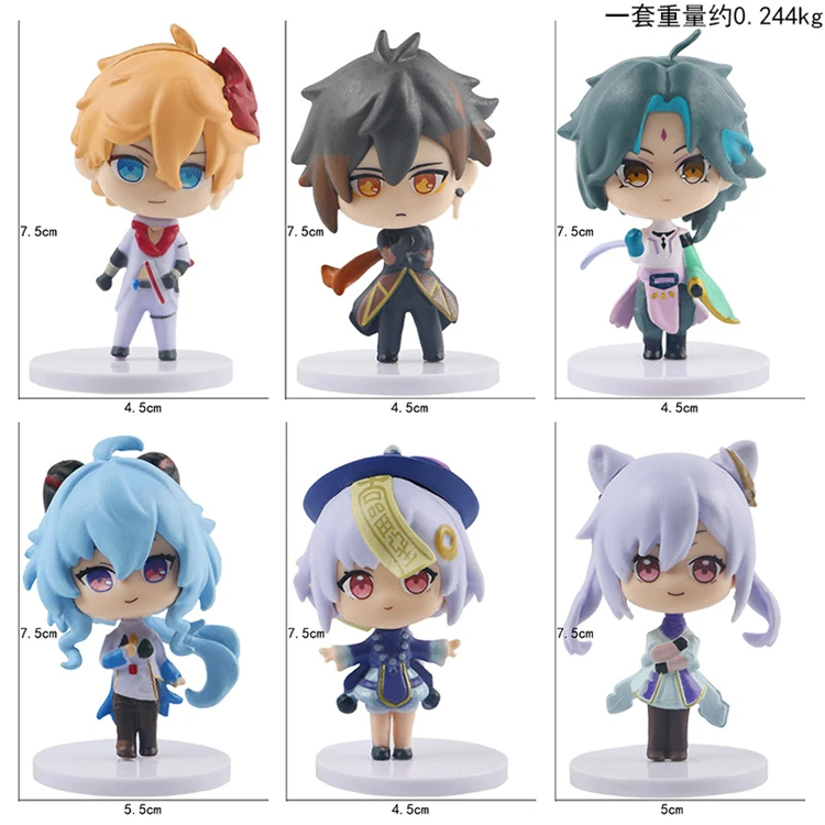 Custom Anime Toys Figures Genshin Impact Rgb Morax Keqing Anime-Figure Small Anime Figures