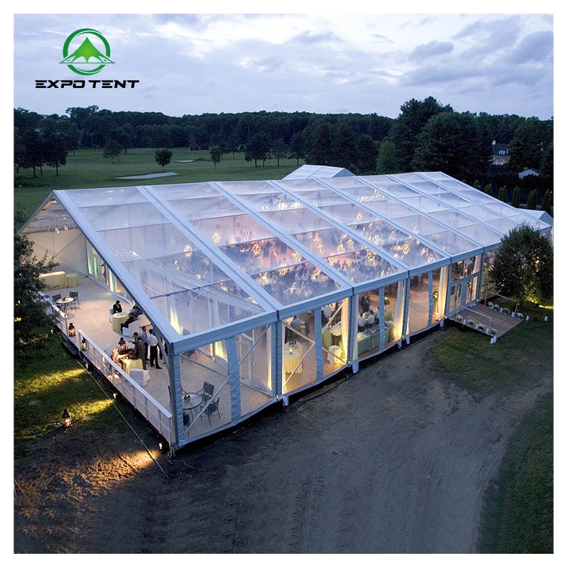 Роскошная прозрачная палатка для свадебных мероприятий 500 человек, наружная алюминиевая конструкция для выставок