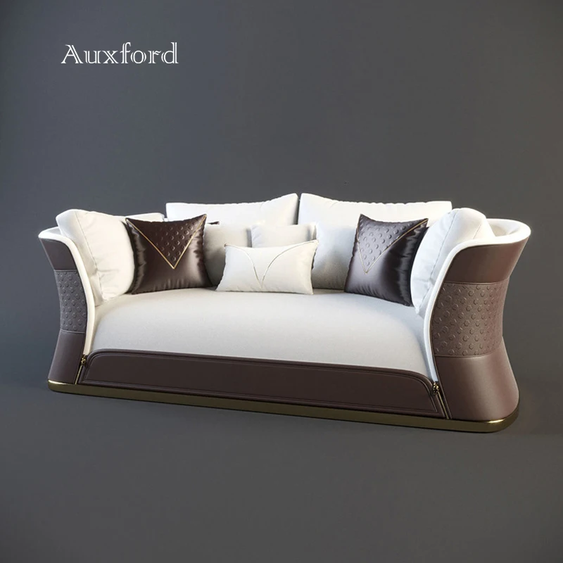 Luxury style modern leather sofa high quality comfortable italy design living room royal furniture sofa set