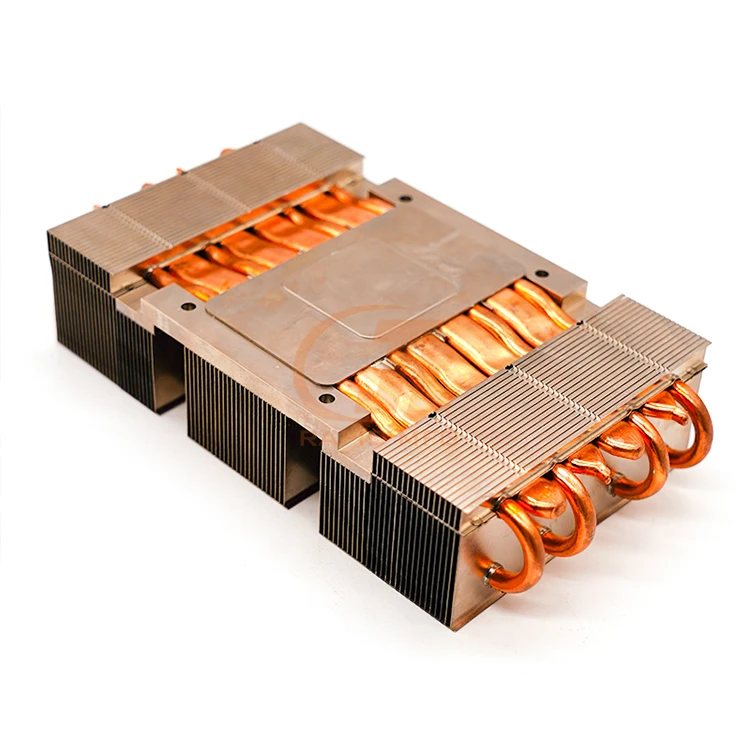 Stacked Zipper Fin Heat sink Reflow Soldering with Cooper Heat Pipe Heat Sink Aluminum Fins
