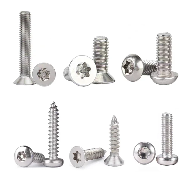 Customized m3 screw stainless steel torx round pan anti theft screwscountersunk head mechanical anti-theft-screw