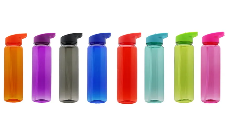 Outdoor sports custom 700ml portable clear drinking cup jug bpa free reusable travel plastic water bottle with handle/straw