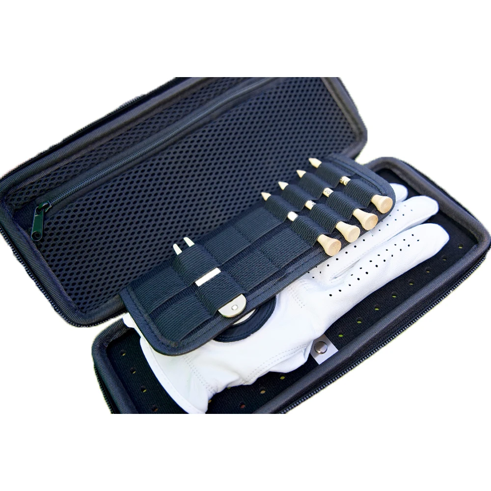 Golf Gloves Case bag with Gloves Shaper for a Wrinkle Free Golf Holder case bag -Organizer for Golf Divot Tool