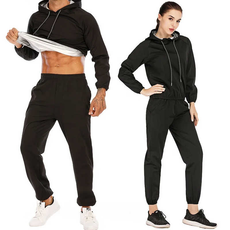 Custom logo training running fitness clothing high elastic plus size lose weight burning fat men women sweat suits