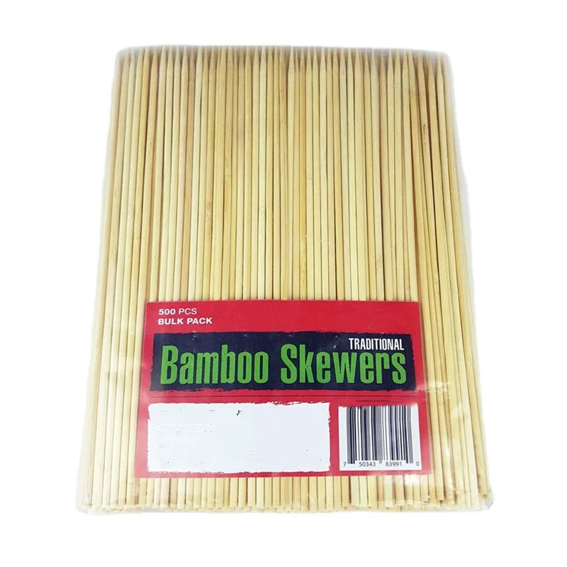 Bamboo Skewers 6 Inch (200 Pcs) Natural BBQ for Shish Kabob, Grill, Appetizer, Fruit, Corn, Chocolate Fountain skewers