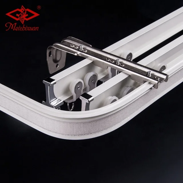 IKSUN Ceiling Mounted Hospital Curtain Track Curved Window Curtain Rail With Valance Track