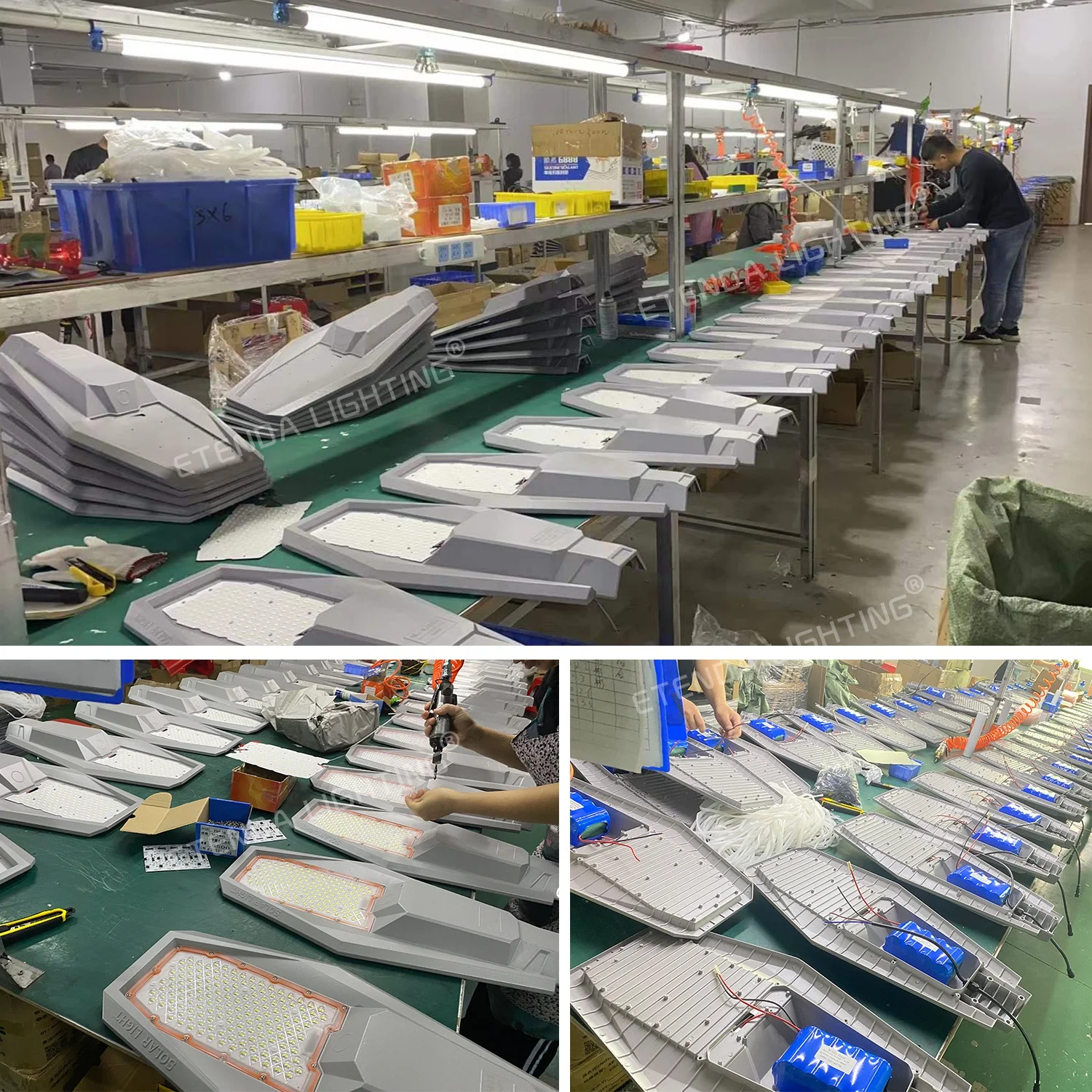 ETENDA Energy Saving Ip66 Aluminum 200w 300w 400w 600W Solar Street Light Lamp With Remote Control Lithium Battery Solar Light