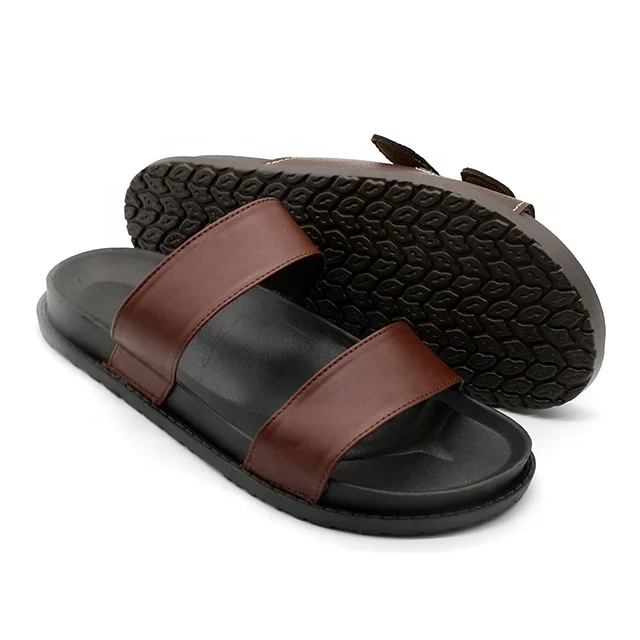 Flat Mens Fashion Leather PU Slippers Sport Sandals