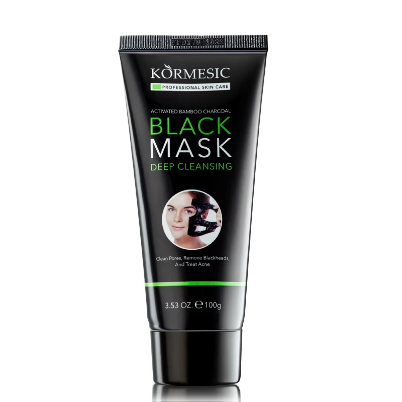 KORMESIC OEM ODM Anti Acne Exfoliating Removing Blackhead & Pimples Activated Bamboo Charcoal Black Mask