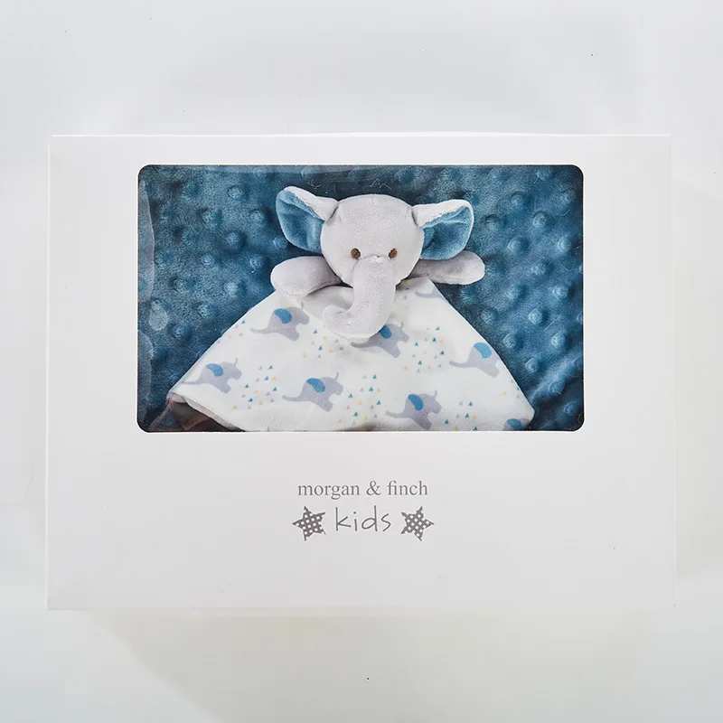 Custom Stuffed toy with baby comforter and blanket gift box set