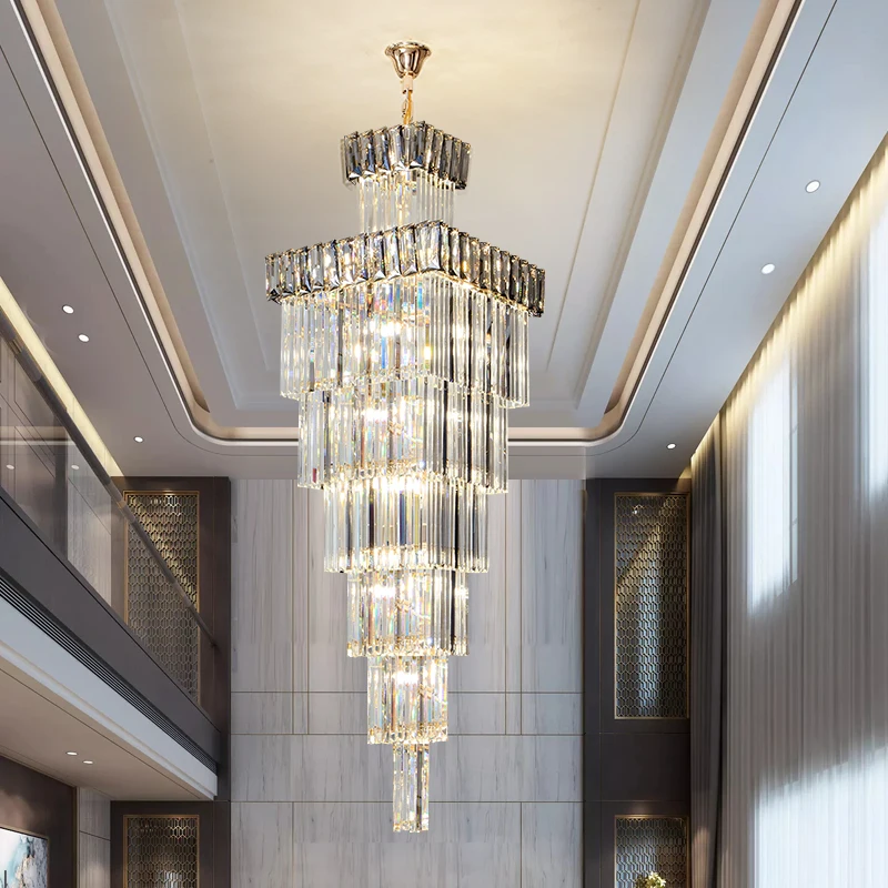 2022 New European Style Villa Hotel Decoration Lamp Luxury Living Room LED Crystal Chandelier