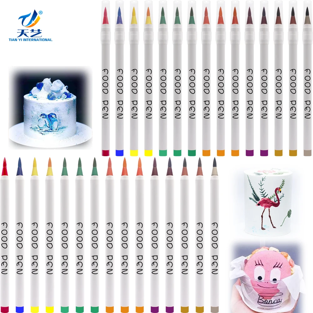 Hot Selling New Style Eaten Ink Pen Edible Marker Metallic White Edible Marker Pen