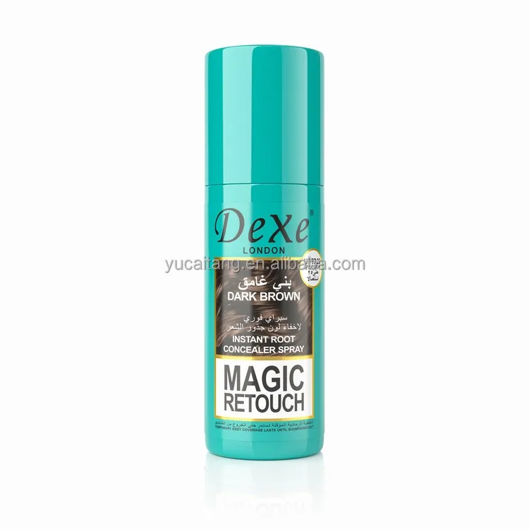 Dexe OEM Wholesale Magic Temporary  Natural Light Golden Brown Hair Color Root Cover Up Temporary Gray Concealer Spray