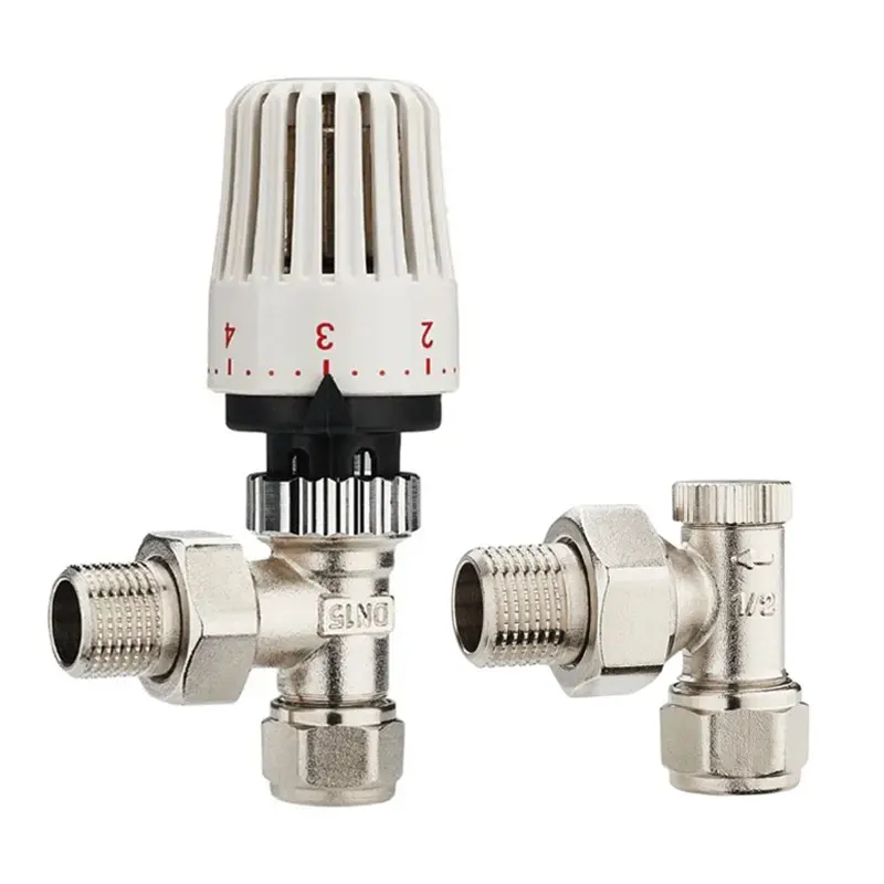 High quality brass thermostat valve connected hydronic heating radiator fitting radiator valves