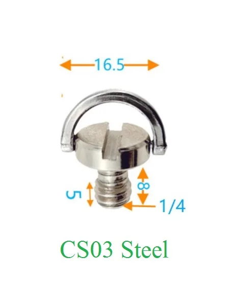 DSLR SLR Camera D-ring C-ring 1/4'-20 Slotted Stainless Steel Screw for Connection Tripod Monopod Quick Release Mounting Plate