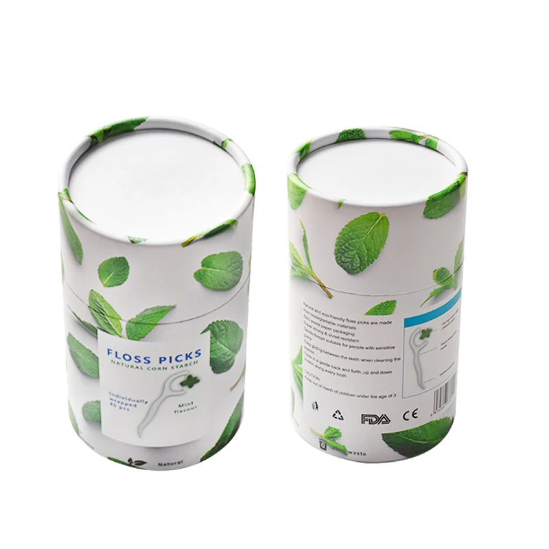 Высококачественная биоразлагаемая зубная нить с мятным вкусом без отходов для ухода за полостью рта