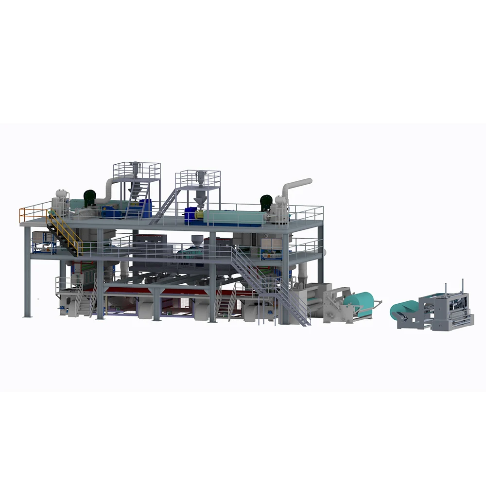 
SMMS Melt Blown Fabrics Machine Pp Spunmelt Nonwoven Machine 3200mm Nonwoven Roll Making Machine 00T/Y Production Capacity AZX 
