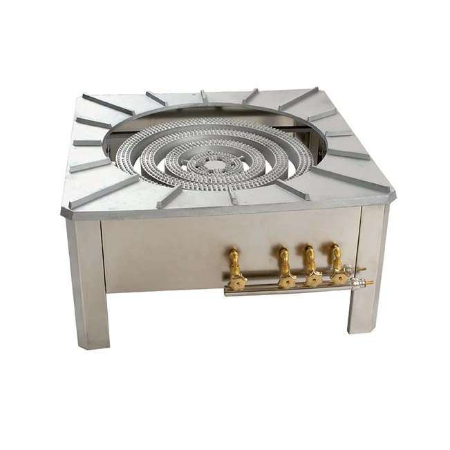 Commercially efficient chinese provider  4 rings burner stainless steel gas cooker