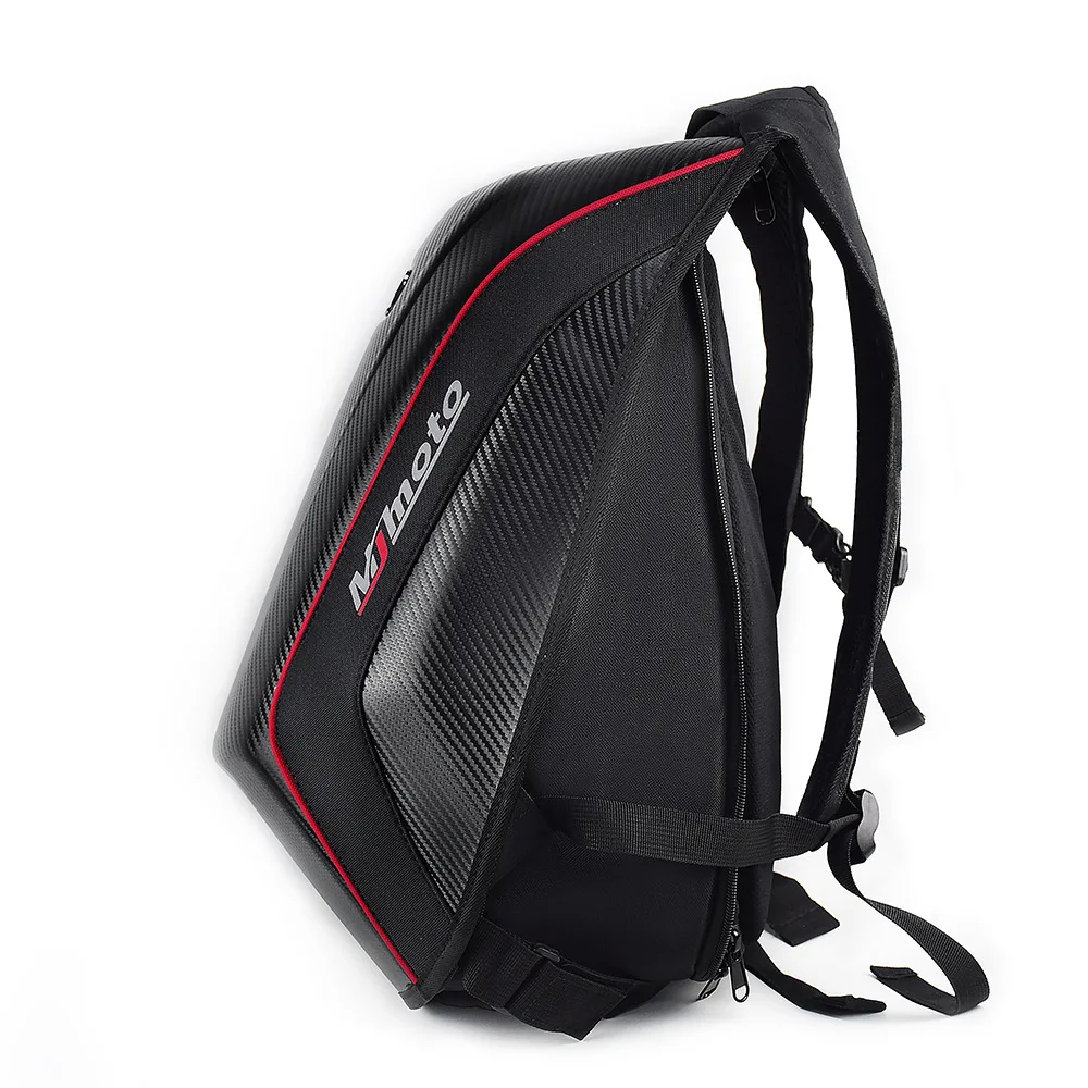 Plus-Sized Version Carbon Fiber Pattern Hard Shell Motorcycle Helmet Bag Riding Motorcycle Waterproof Reflective Backpack