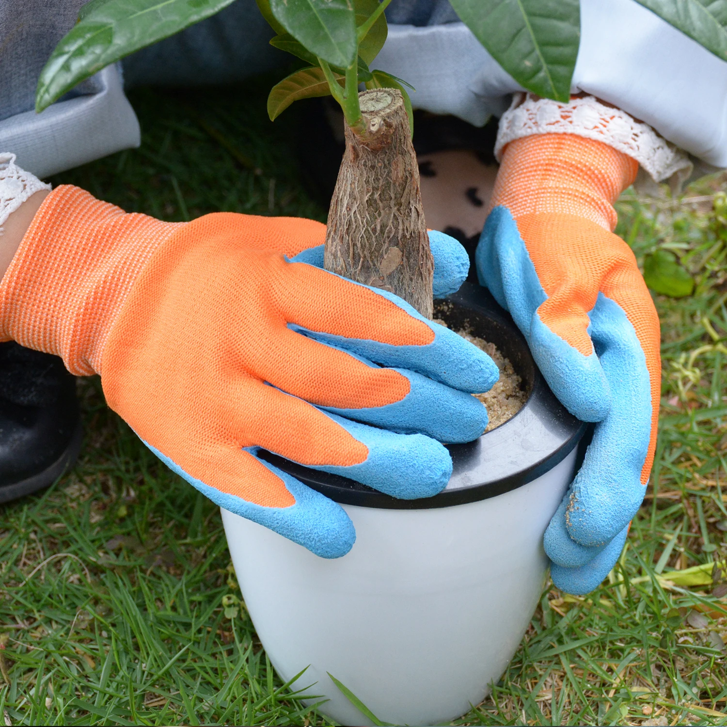 HANDLANDY In Stock Flexible Boys and Girls Foam Latex Yard Work Thorn Proof Kids Children Garden Gloves