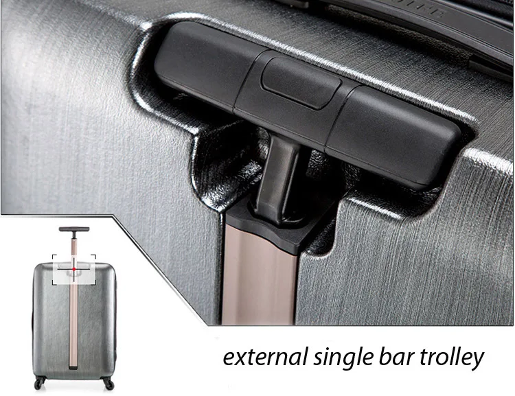 Top grade 100% makrolon PC single handle trolley luggage GSP Indonesia factory