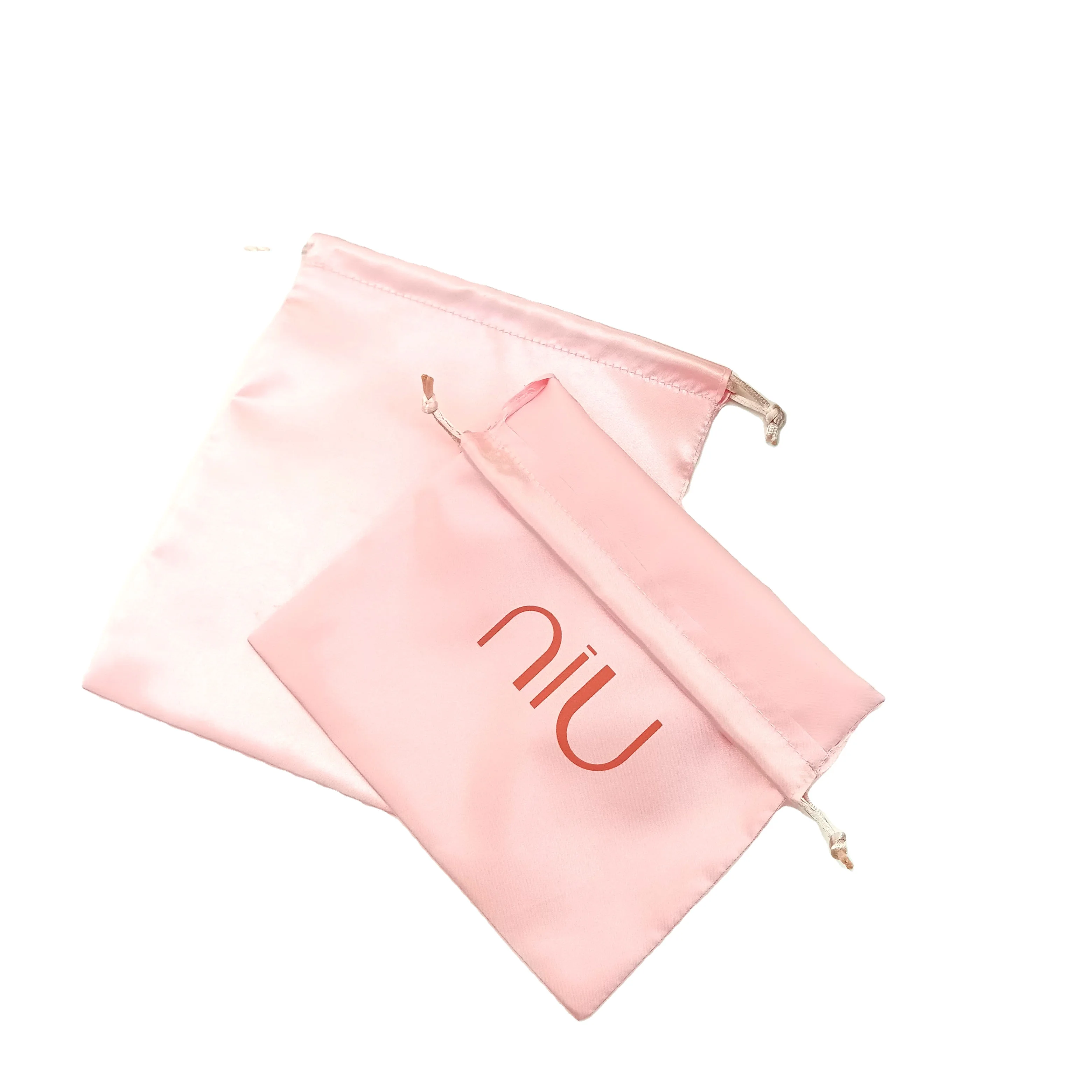 Luxury Silk satin pouch jewelry gift Mini Satin drawstring bags Dust satin bags with logo