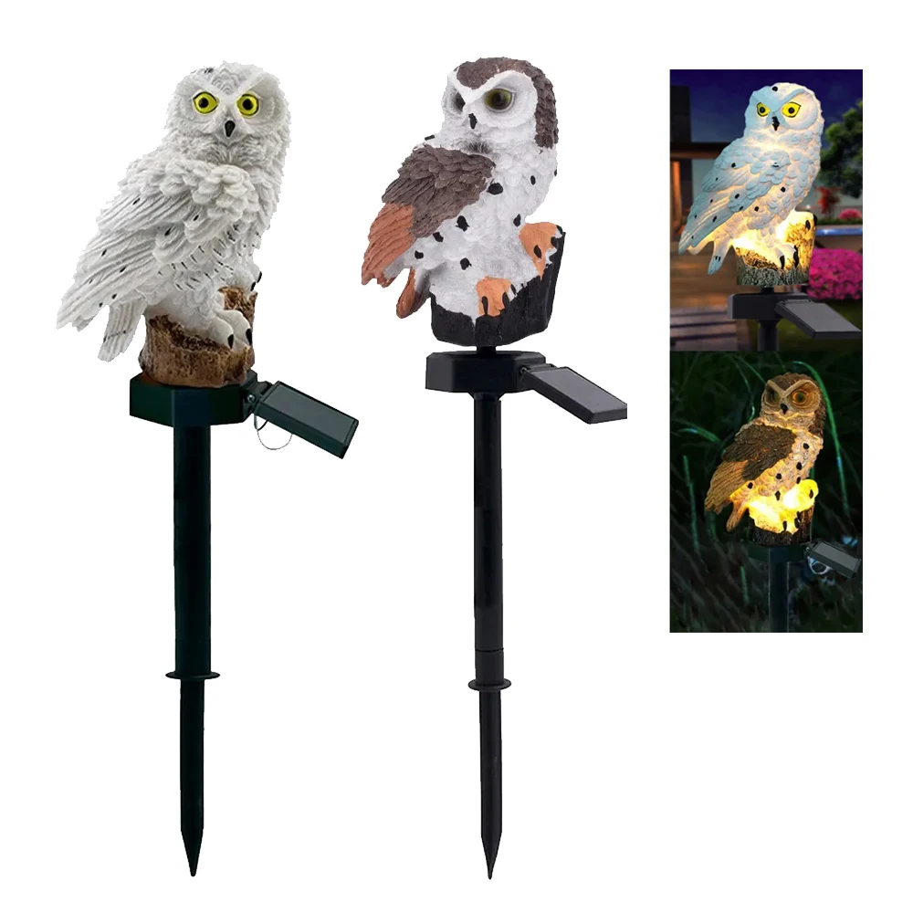 FREE SAMPLE Owl Solar Lights Solar Lawn Owl Light Garden Solar Lights Resin Owl Stake For Patio Pathway Yard Decor