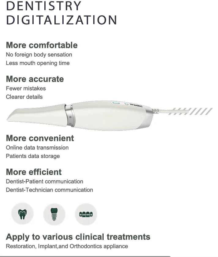 3D Digital Fast Scanning Process Intraoral Scanner Dentistry 3.0 Ture Color Anti-Fog Oral Scanner