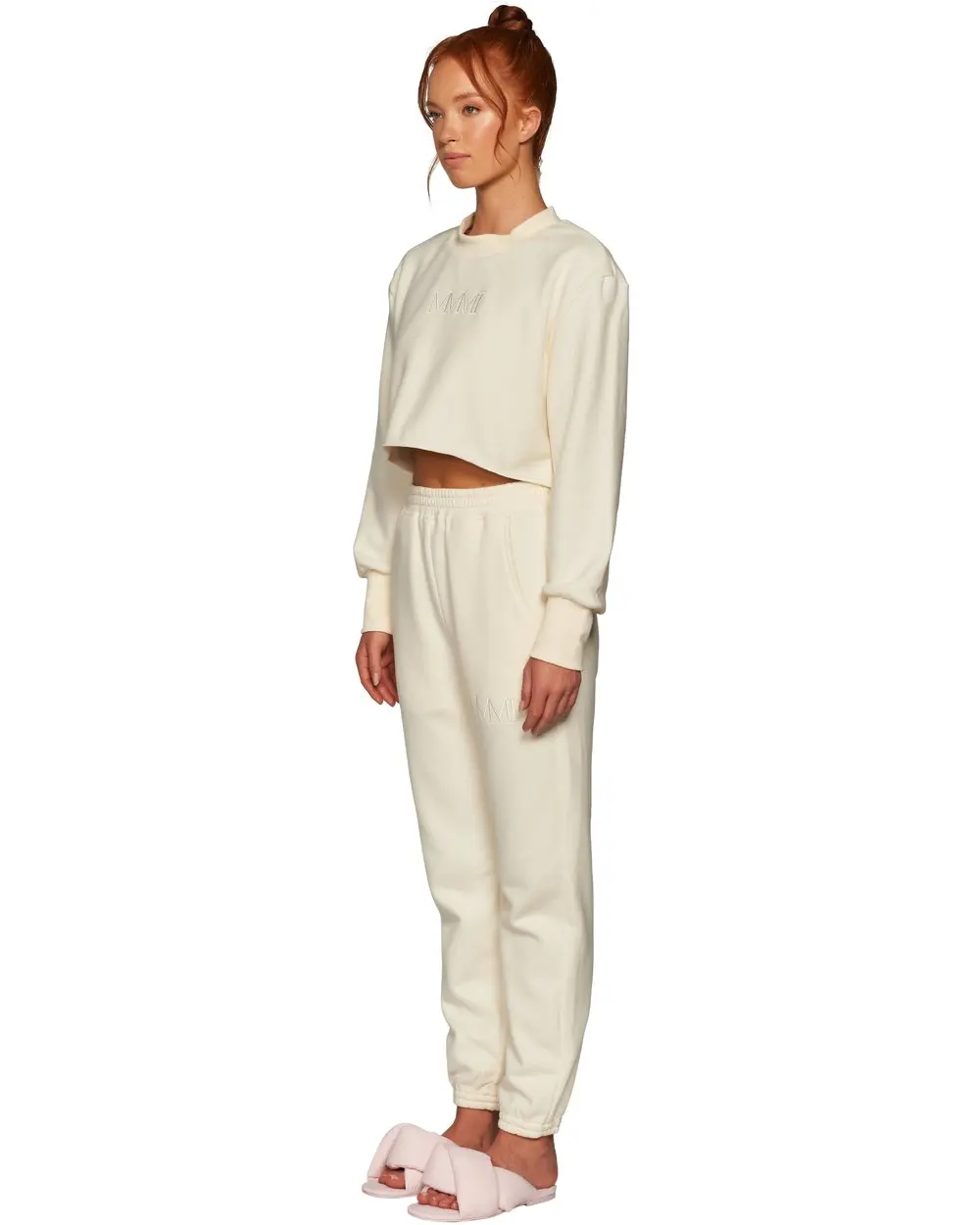 Autumn Winter Breathable custom long-sleeved tops short sweatshirts and trousers two-piece ladies suit jogger sets