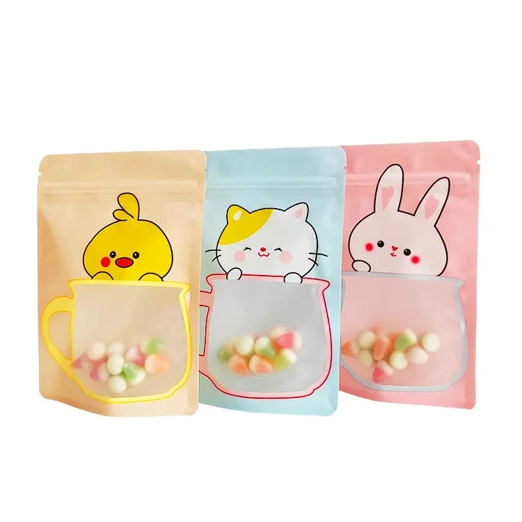 MOQ 200 Custom Printed Plastic Bags Stand Up Zip lock Pouches For Food Packing Zipper Bags With Clear Window