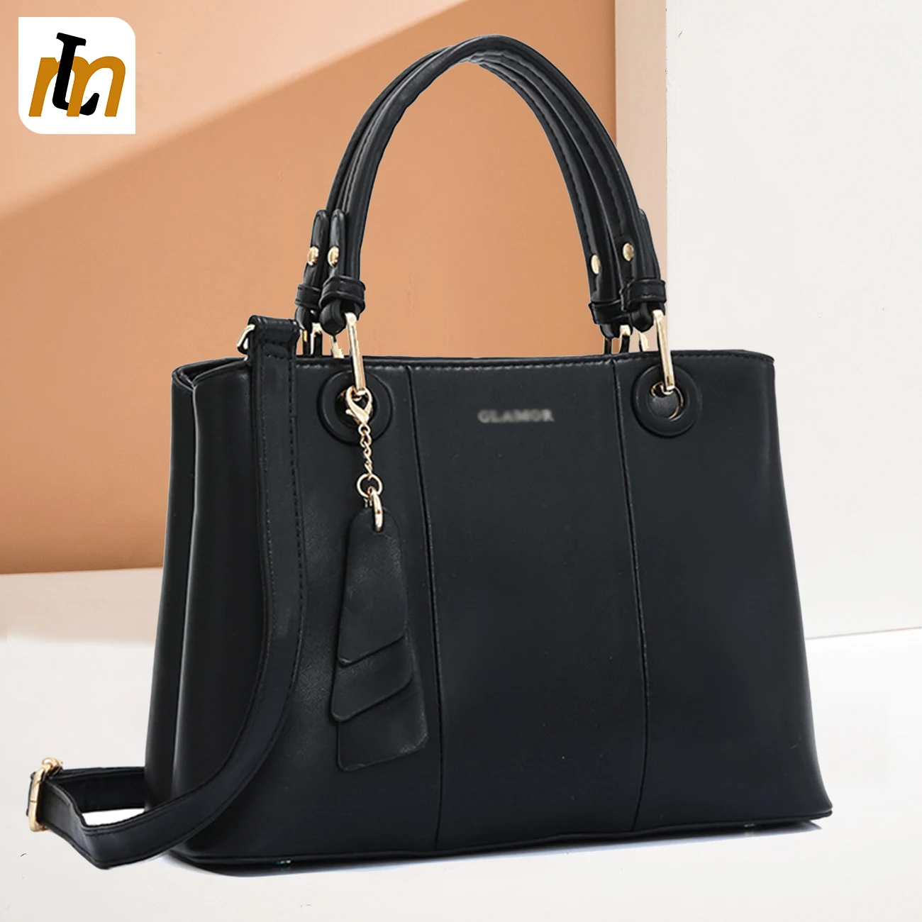 wholesale high quality stitching contrasting leather hand bag ladies big work bag leather tote bag for women