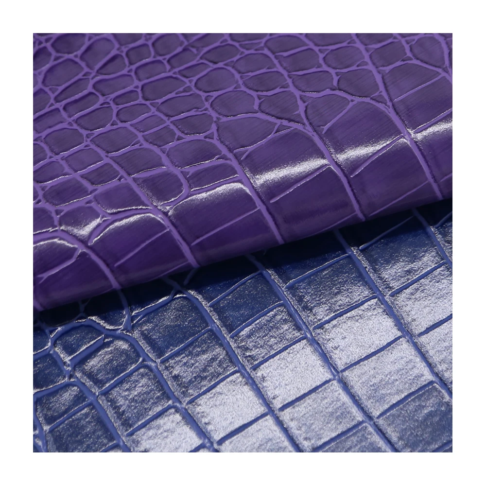 Colorful Crocodile skin Embossed pattern PU material Faux Synthetic Leather Fabric for Shoe upper Handbags