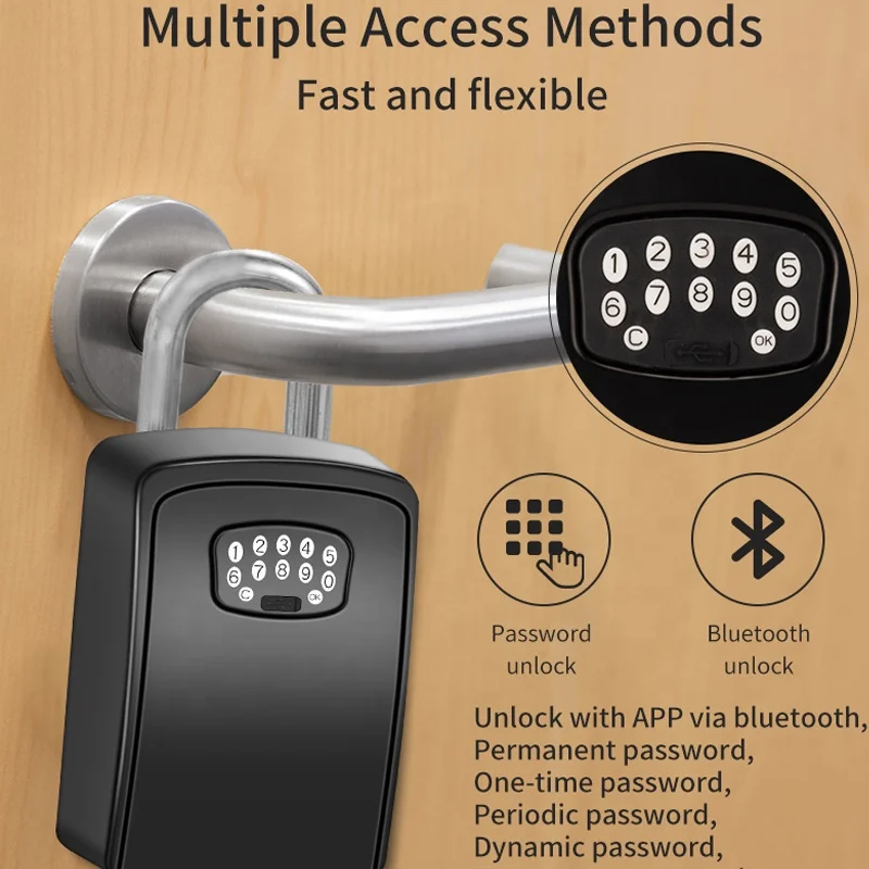 Smart key lock box APP password unlock wall mounted smart lock BOX02