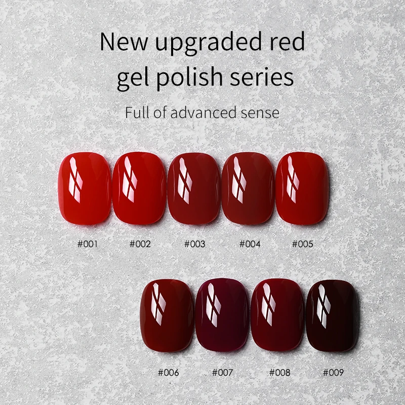 Custom 9 Colors 12ml Dark Cherry Gels Polish Wine Red Color Gel Polish