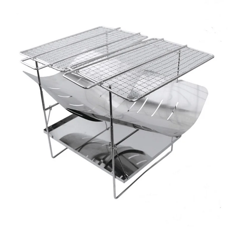 Новая Сверхлегкая складная и легкая в хранении станция для горения из нержавеющей стали для кемпинга, костра, барбекю, уличная Дамская печь